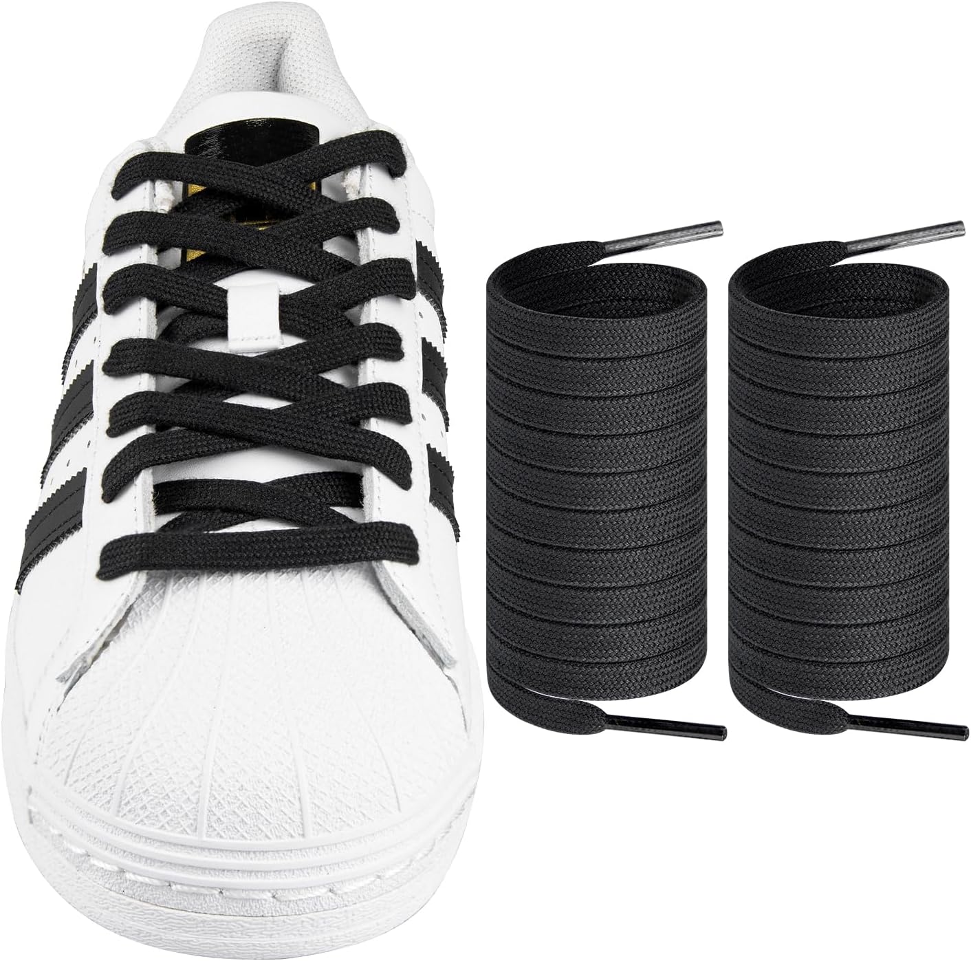 Endoto Shoelaces for Adidas Superstars Samba Grand Court, Flat Shoe Laces Replacement Laces for Sneaker Shoes