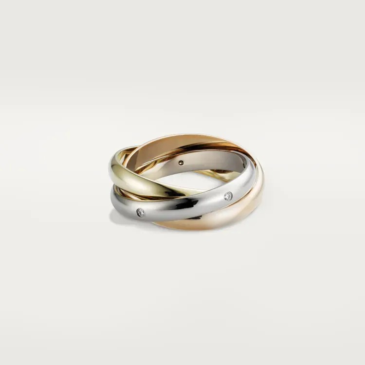 Carty Three Circles Ring, Three Tone, Moissanite, Medium Model