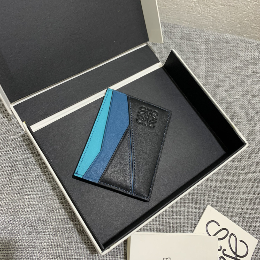 [TOP] LOEWE Card Holder 10.5*7.5cm - Black and Blue