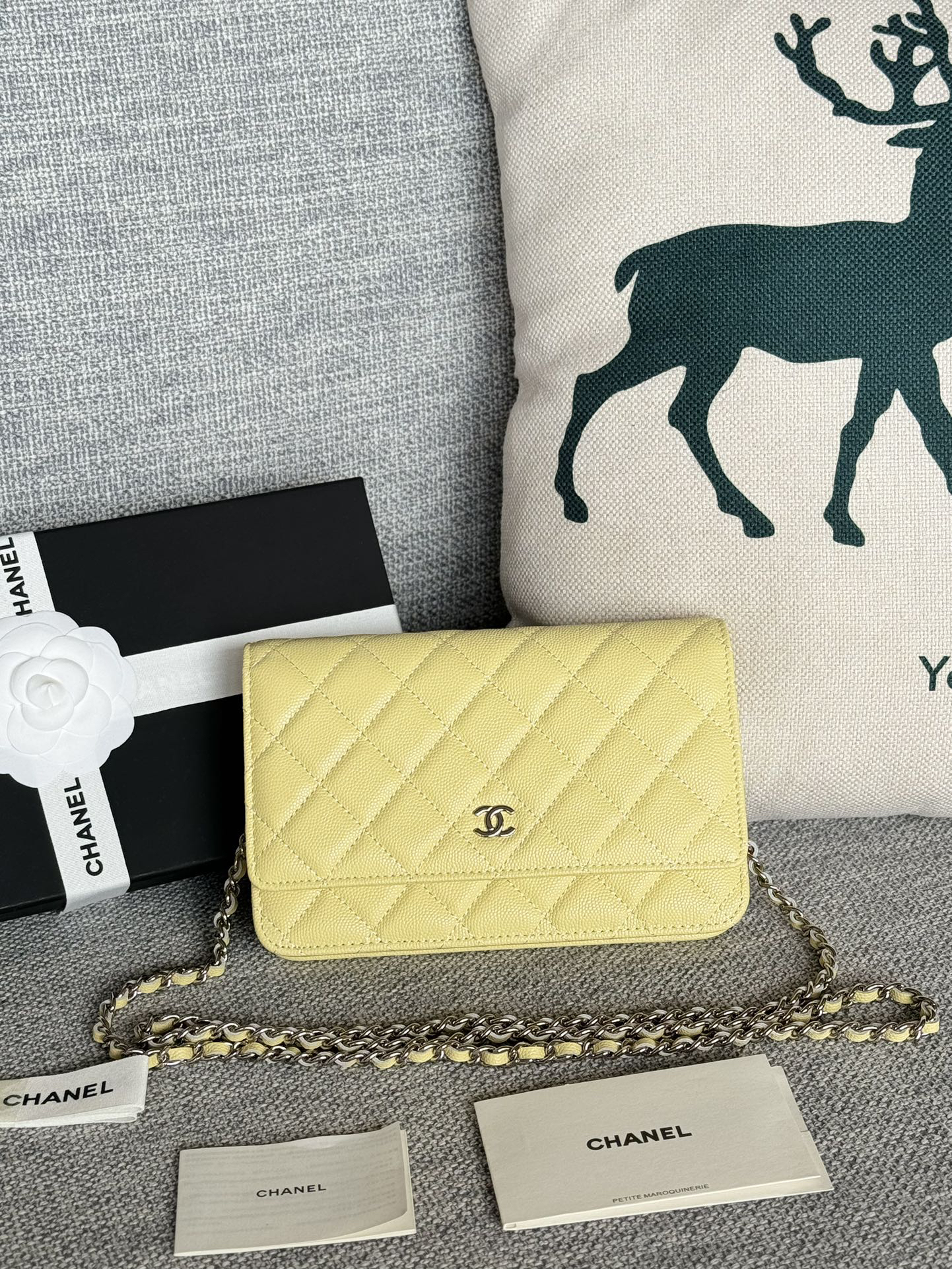 [TOP] CHANEL Woc Bag Cowhide 19x12x3cm - Yellow & SHW - 711 Luxury