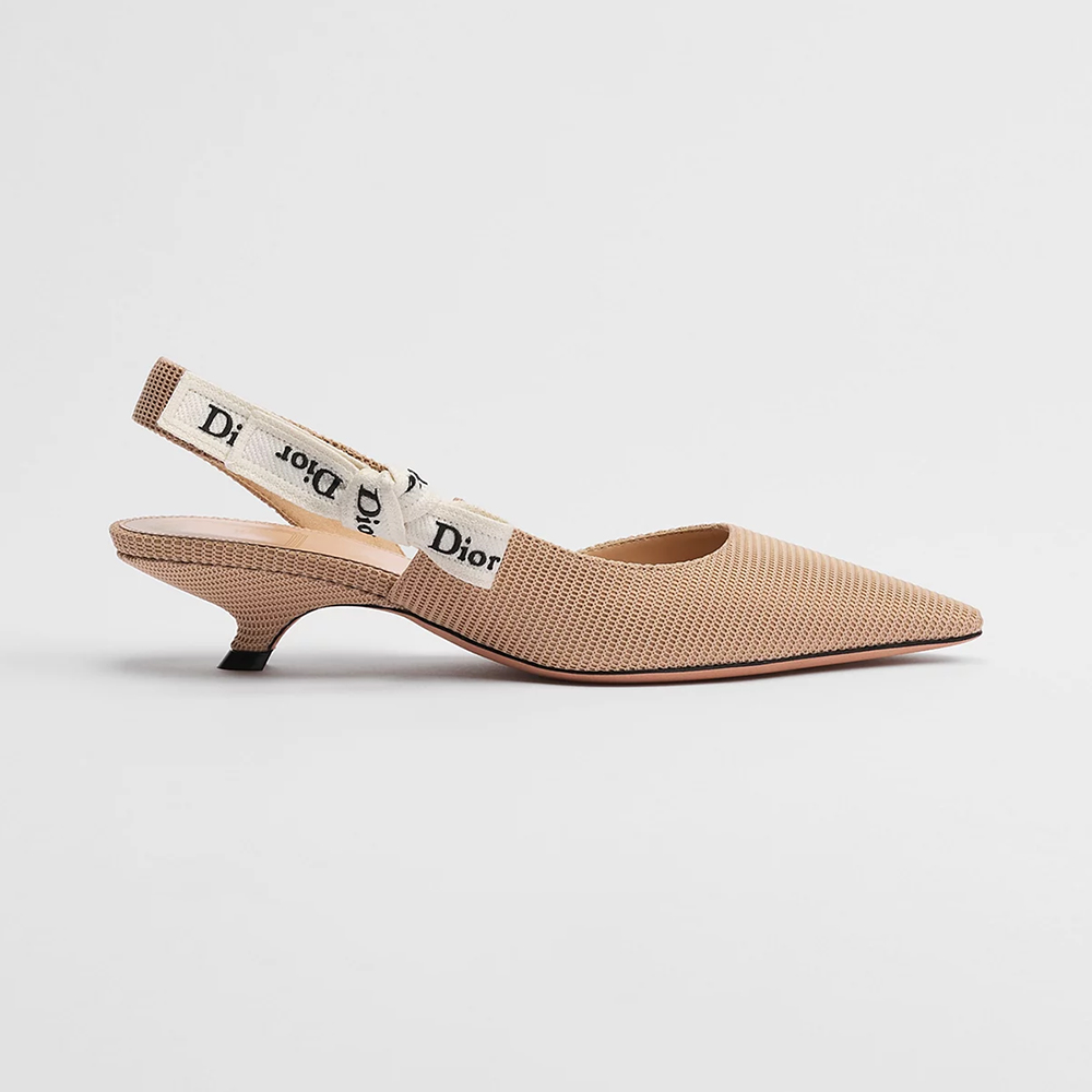 Dior pink Shoes DIOR J'Adior Slingback Pump Powder Pink Embroidered Technical Fabric | Nigo Office