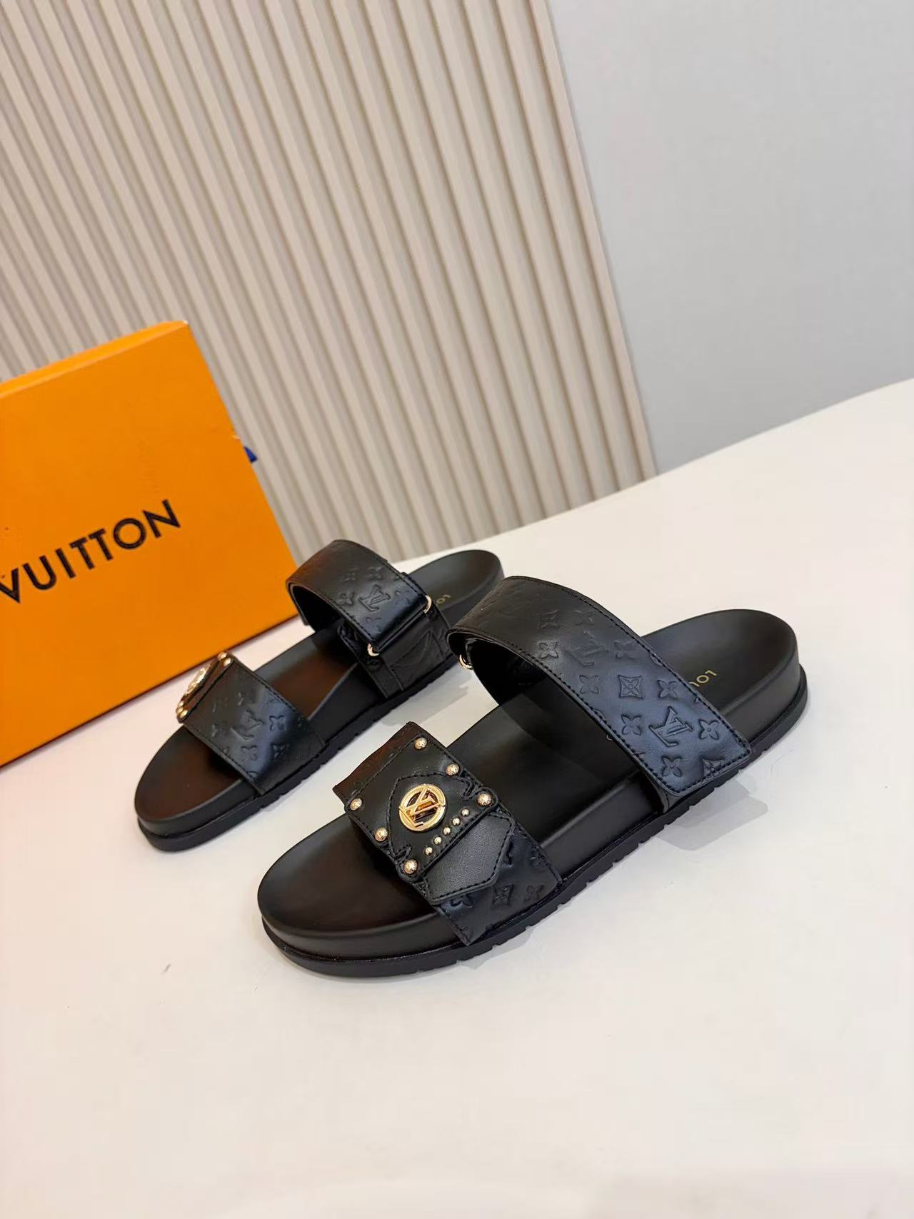 [TOP] Louis Vuitton LV Sandals - Black - 711 Luxury