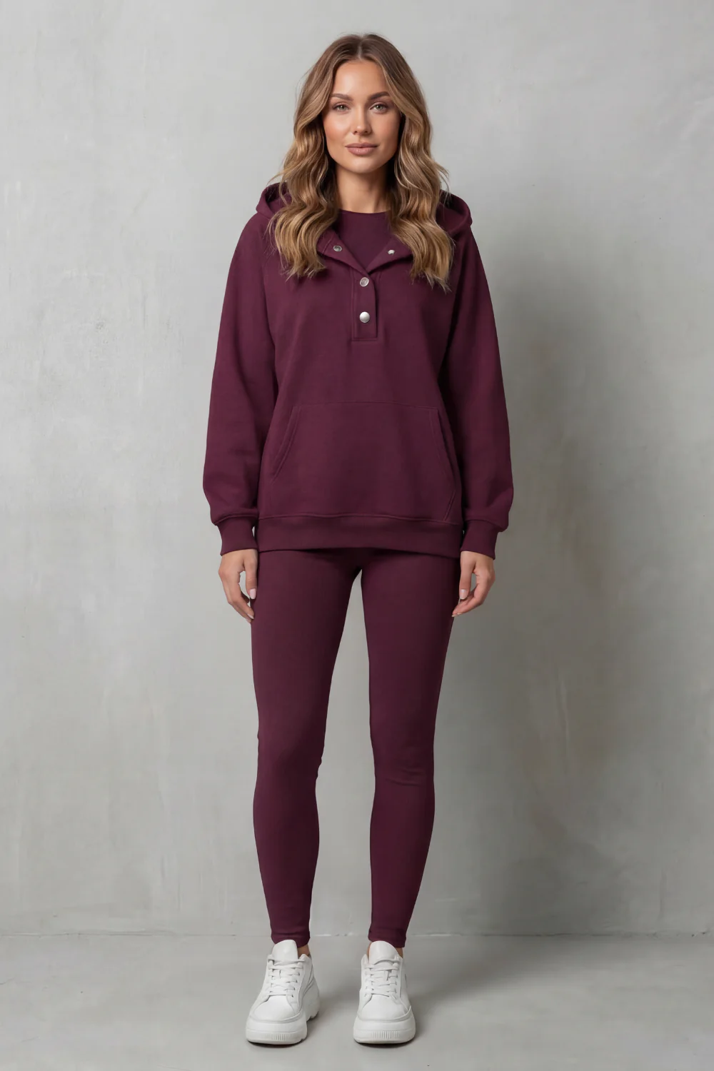 Thalina – Button detail hoodie – Cozy Relaxed Set