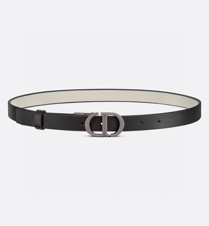 [TOP] Christian Dior Belt Cowhide 20mm - Black and White - 711 Luxury