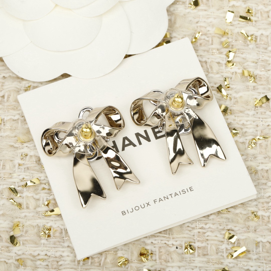 [TOP] CHANEL Earrings - Silver