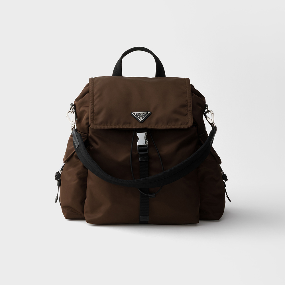 PRADA Black Prada Explore Re-nylon And Leather Backpack #378298