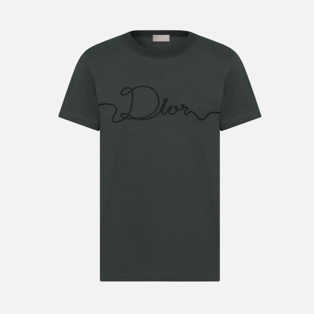 Dior Clothing Dior Homme Ribbon Logo Detailed Crewneck T-Shirt #394905 | Nigo Office