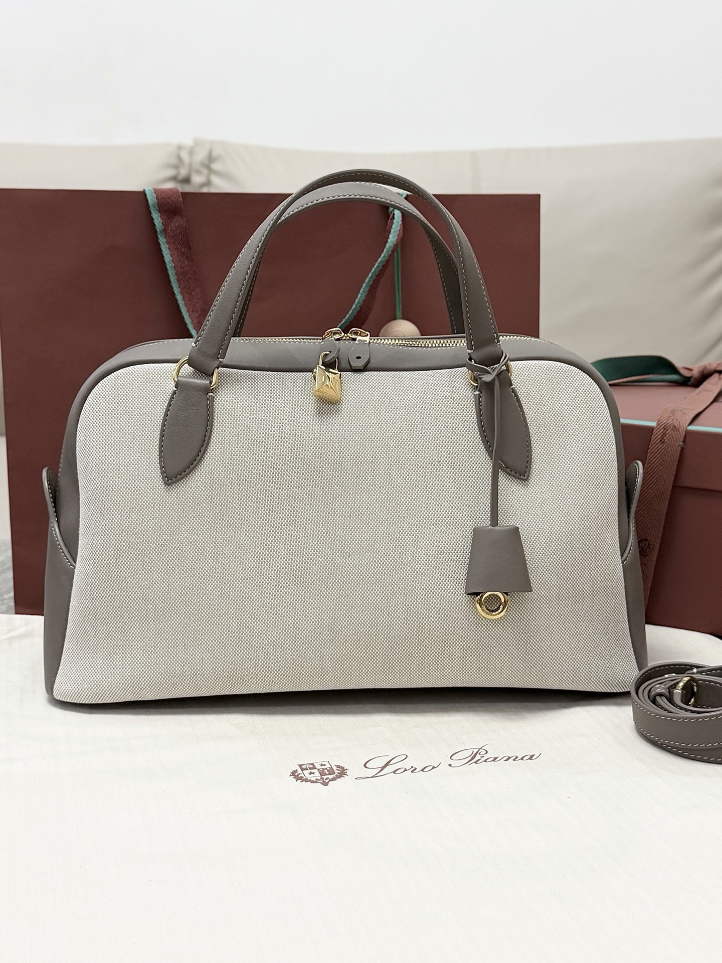 [TOP] Loro Piana Needle Bag 38-22-16 cm - Grey - 711 Luxury