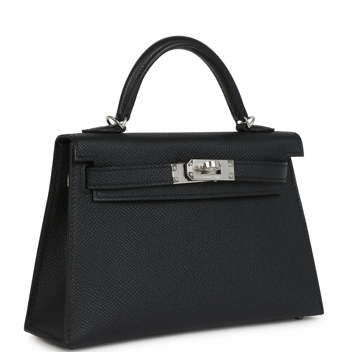 Hermes Kelly Sellier  Black Epsom Palladium Hardware