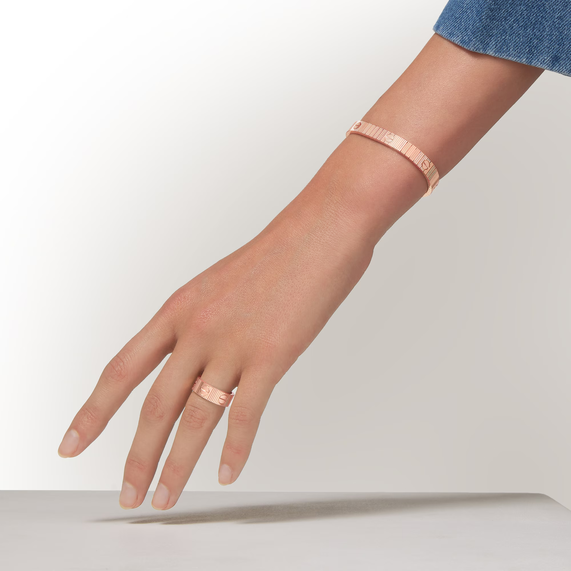 Carty Love Stripe Ring, Rose Gold