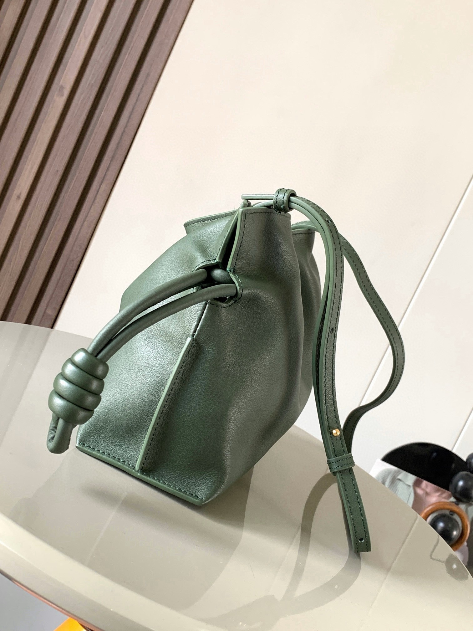 [TOP] LOEWE Flamenco Bag Cowhide Leather 23x18x9cm - Green