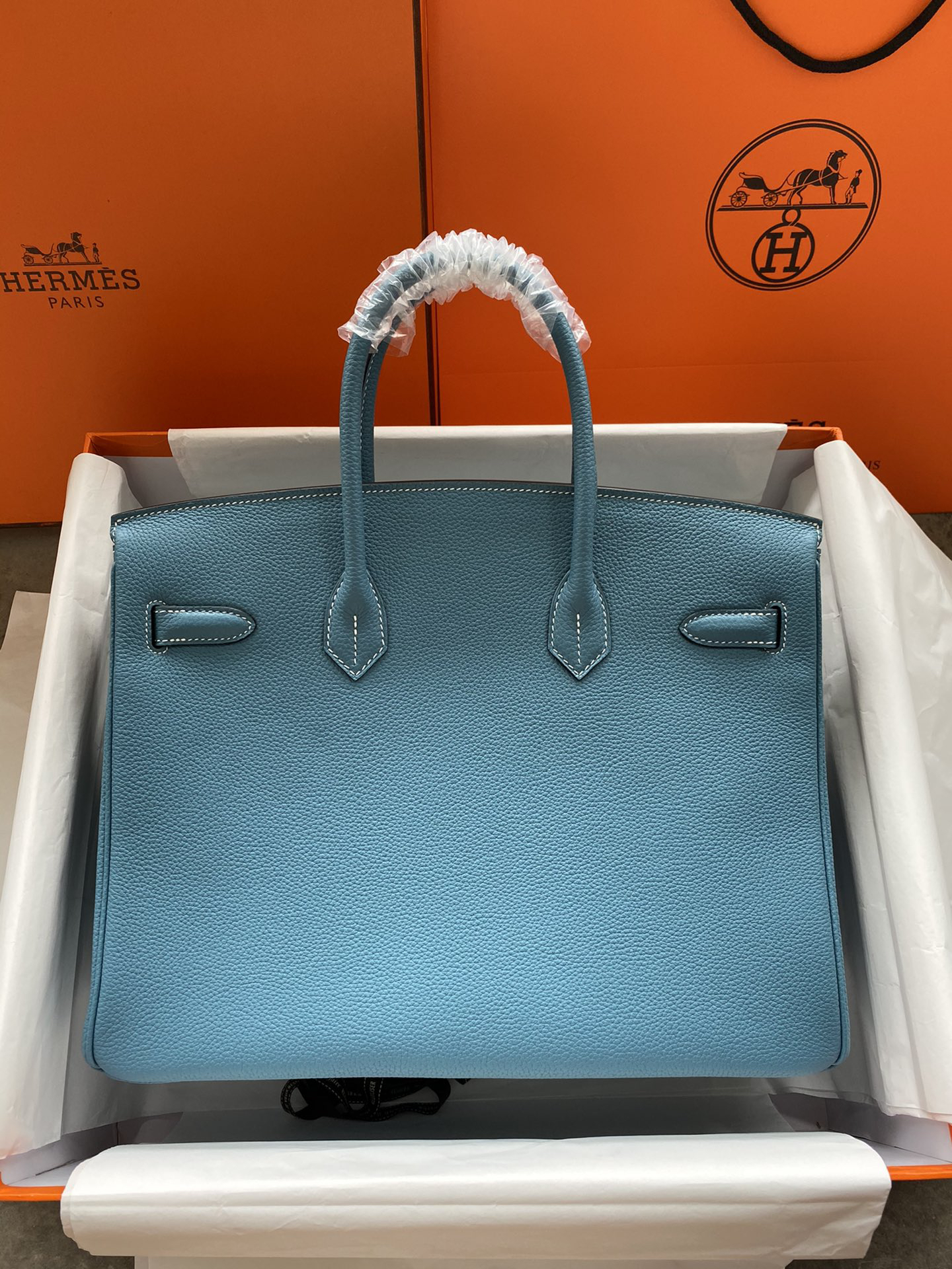 [TOP] HERMES Birkin Togo Leather 35cm - Bleu Jean & GHW