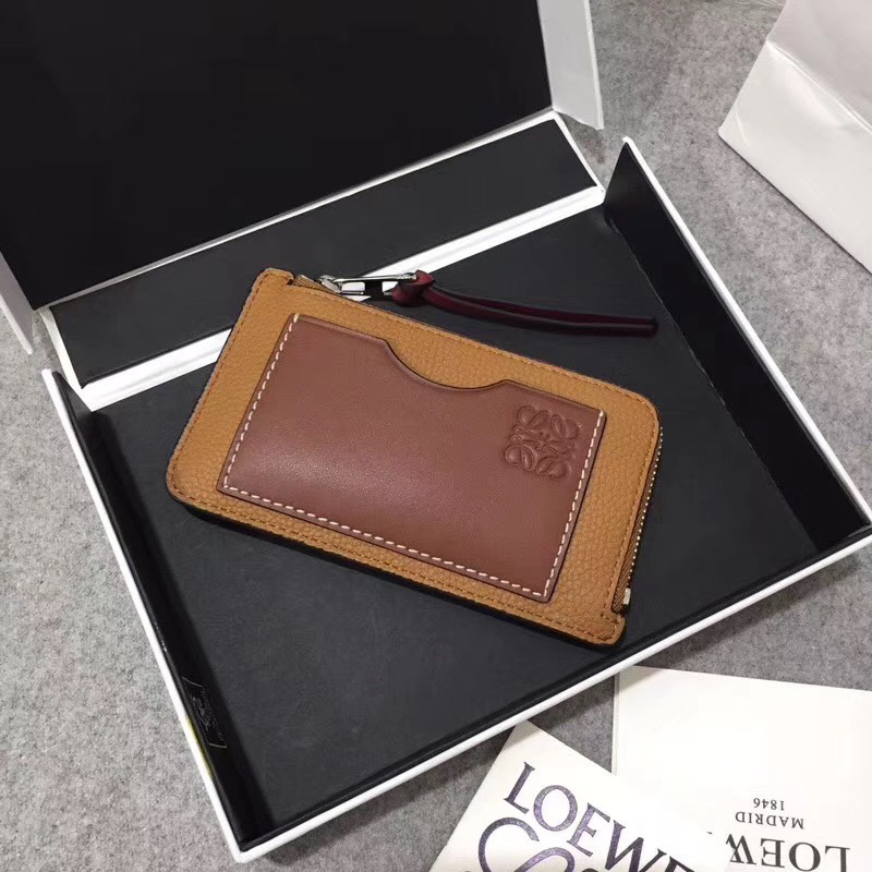[TOP] LOEWE Card Holder 13*7.5 cm - Brown - 711 Luxury
