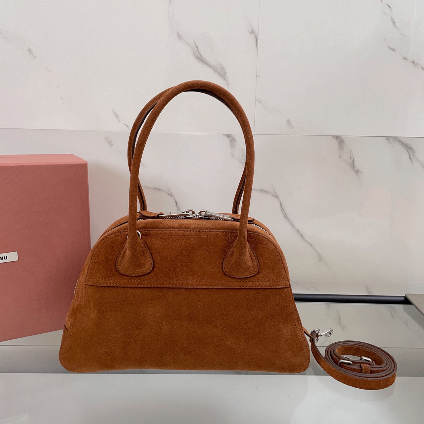 [TOP] Miu Miu Vivant Handbag 32X19.5X11CM - Brown - 711 Luxury