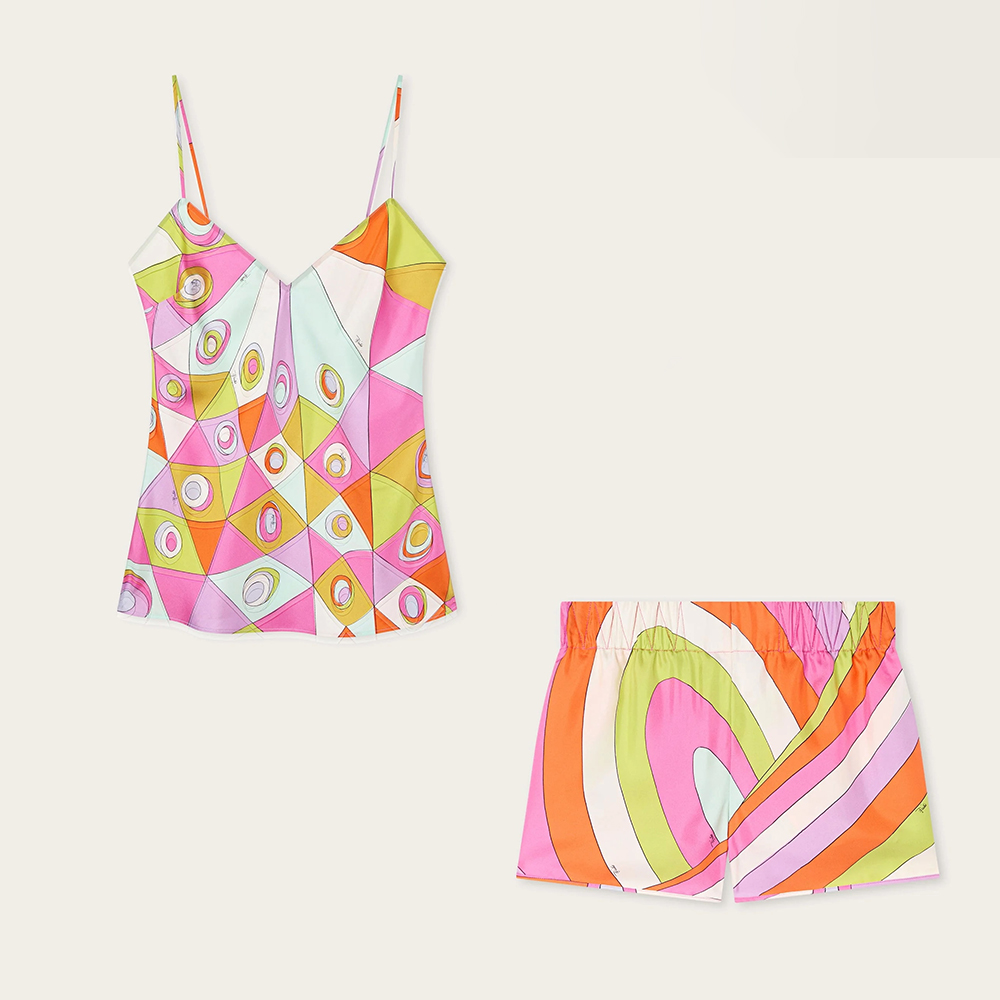 PUCCI OCCHI PRINT SILK TOP SHORT #388672