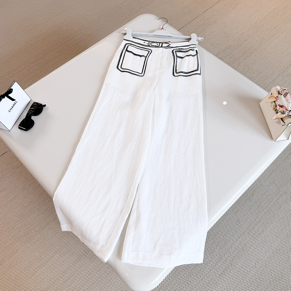 Designer Clothing Hermès Hand-painted Linen Trousers #387965 | Nigo Office