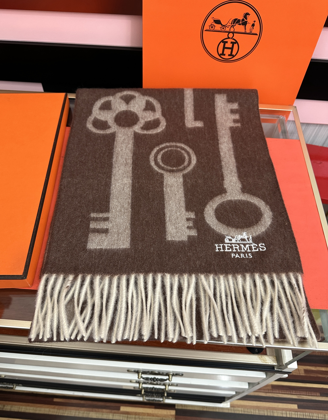 [TOP] HERMES Scarf 30x180cm - Brown - 711 Luxury