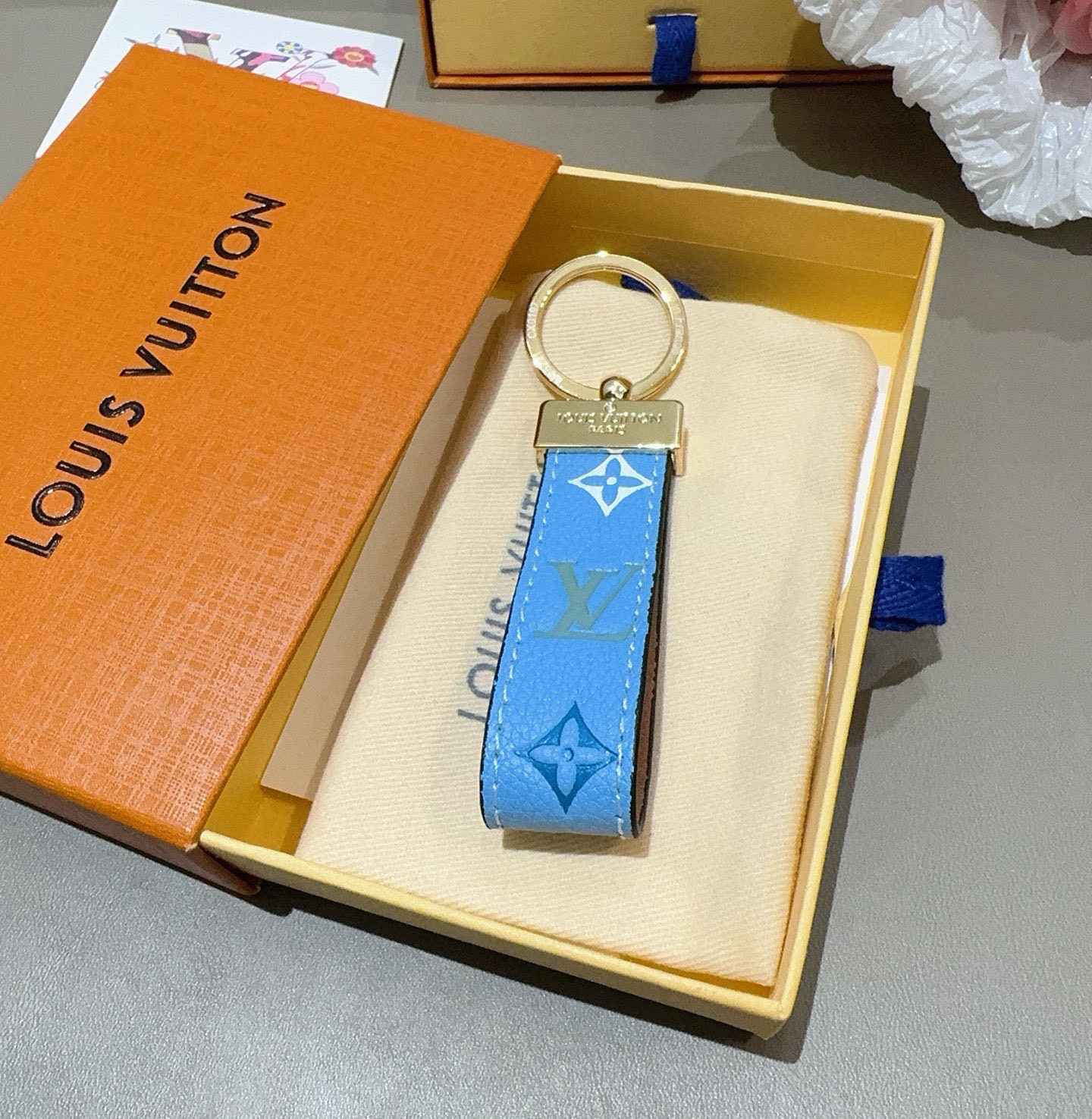 [TOP] Louis Vuitton LV Keychain - Blue - 711 Luxury