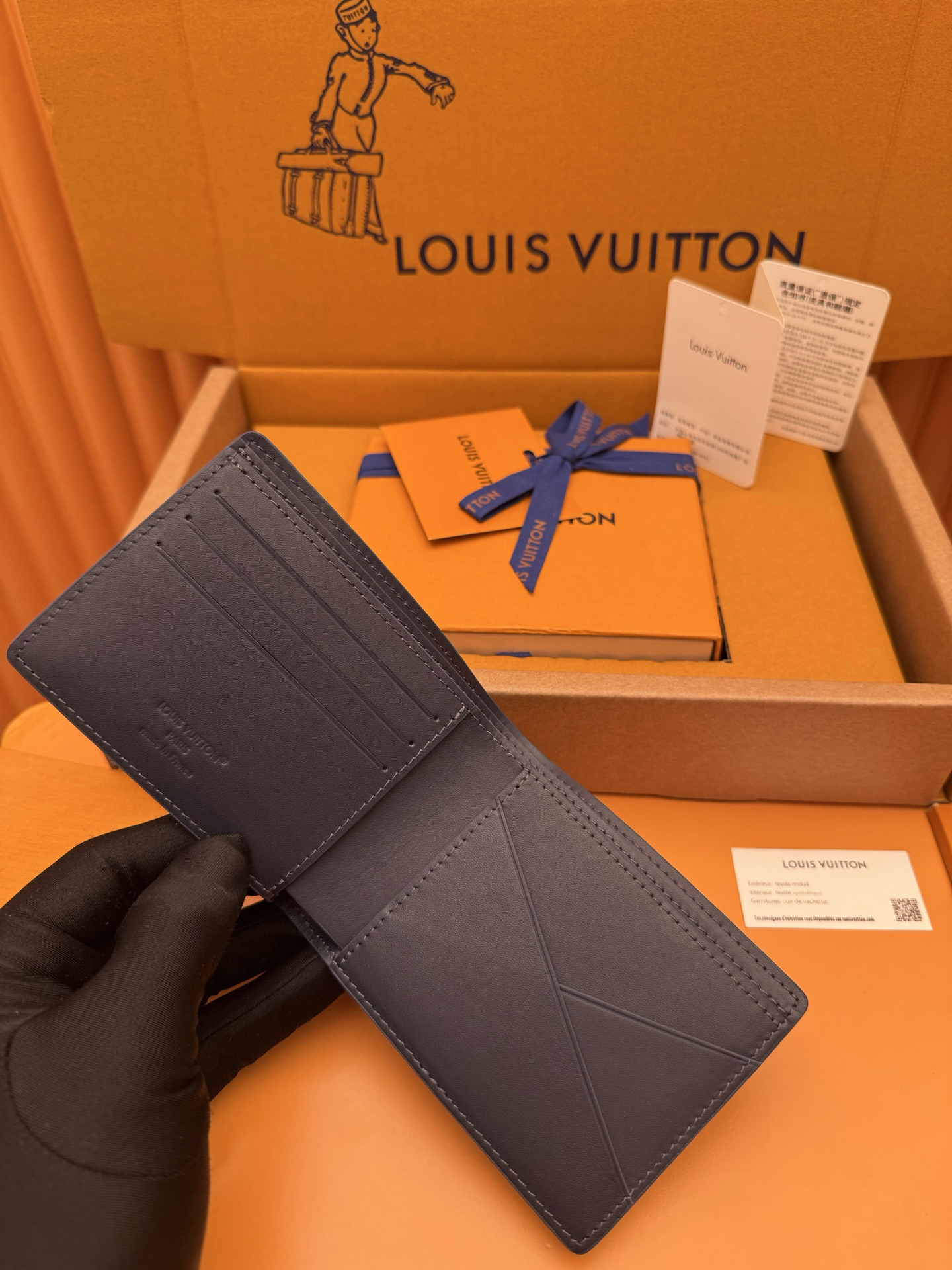[TOP] Louis Vuitton LV Multie Wallet Cowhide 11.5x9x1.5cm - Black - 711 Luxury