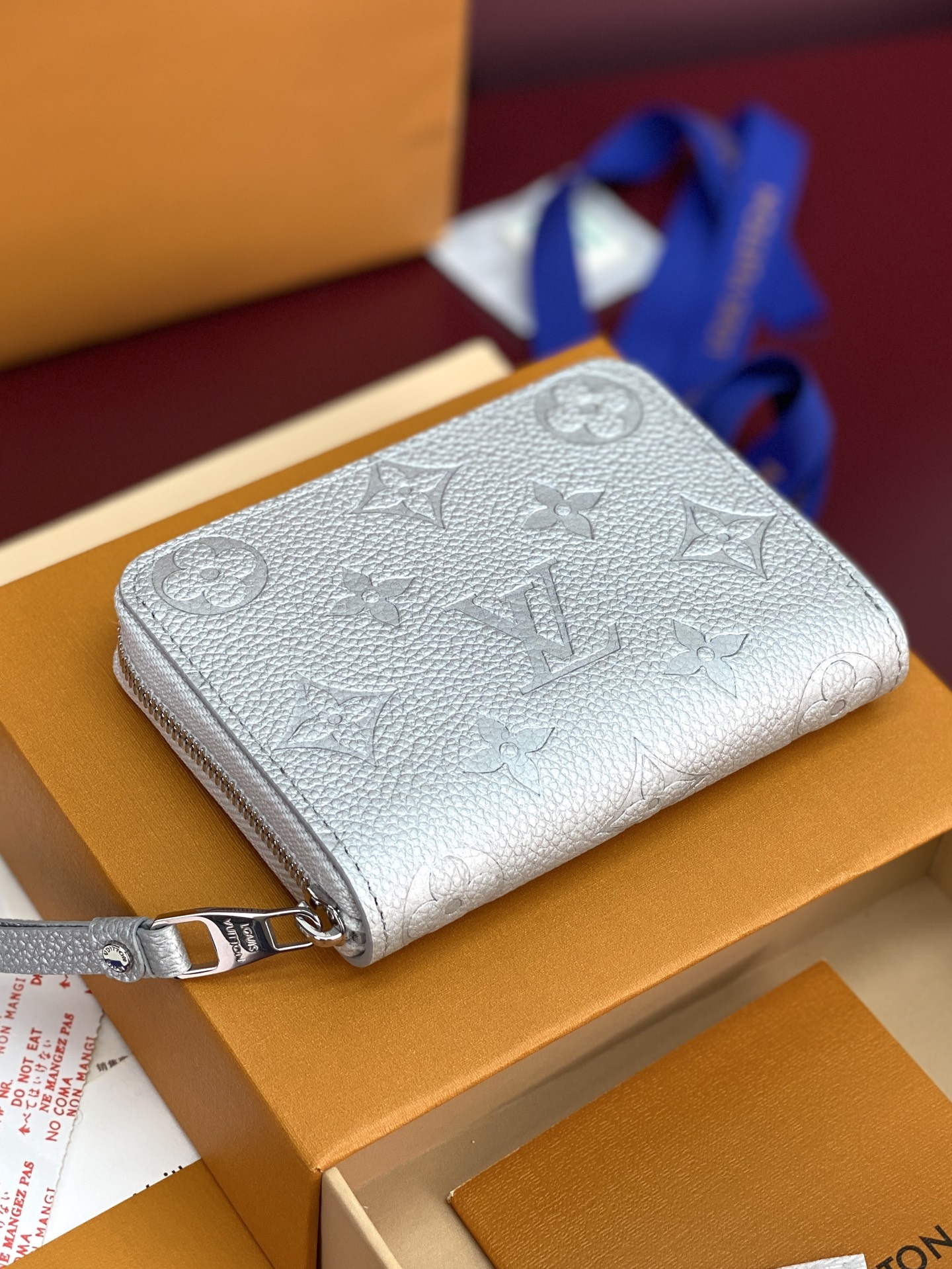 [TOP] Louis Vuitton LV Zippered Coin Purse 11x8x1cm - Pearl Silver