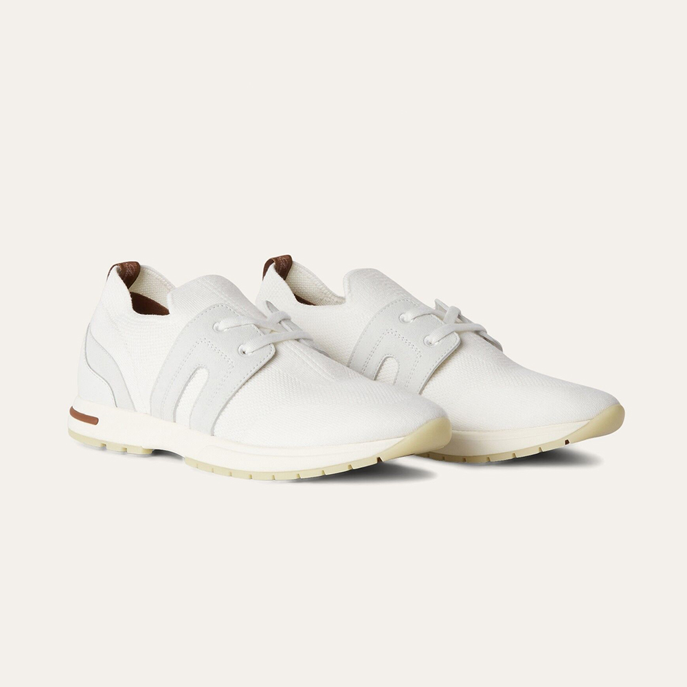 Loro Piana Lady Flexy Walk Sneaker Wish Wool Ancient Sandstone Low Top #383060