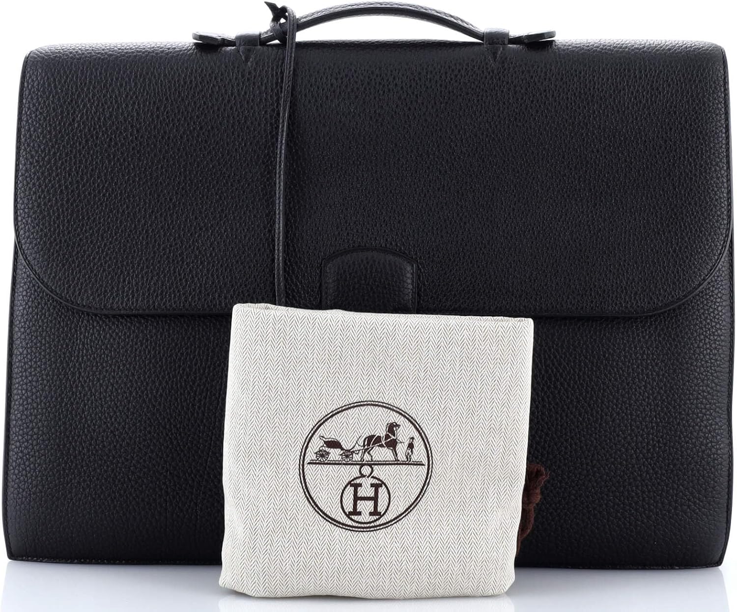 Hermès, Pre-Loved Sac a Depeches Bag Togo 41, Noir