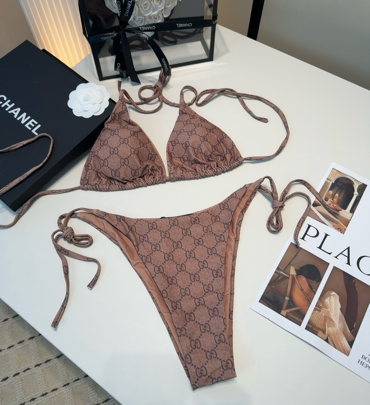 [TOP] GUCCI Bikini Swimsuit - Brown - 711 Luxury