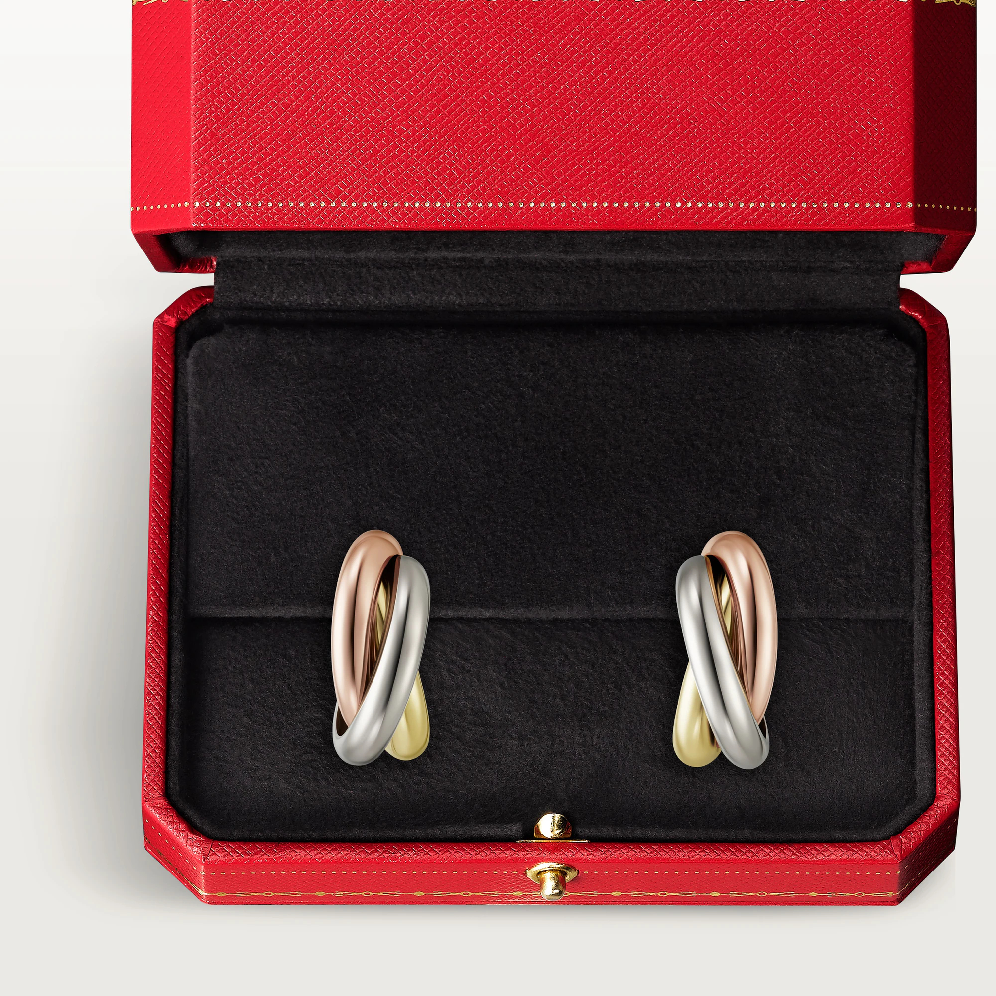 Carty Three Circles Earrings, Three Tone, Classic Model，No Gemstones