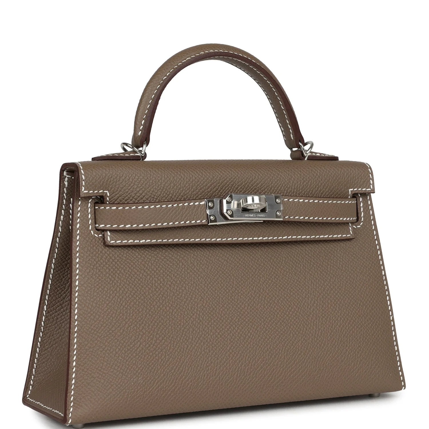 Hermes Kelly Sellier  Etoupe Epsom Palladium Hardware