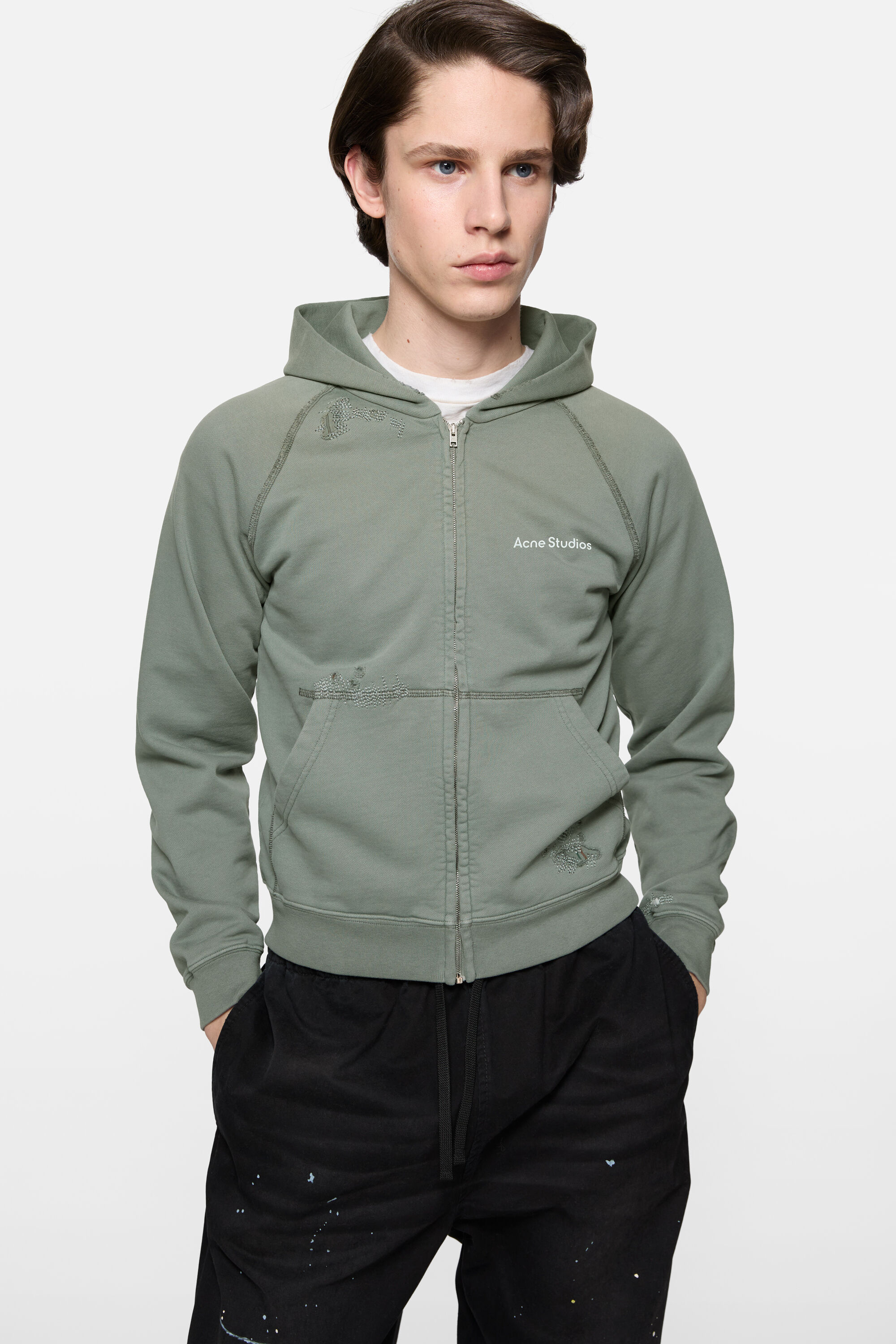Acne Studios Clothing Acne Studios Mended Fleece Hoodie #395295 View 2 | Nigo Office