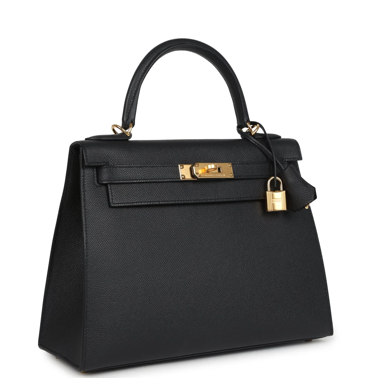 Hermes Kelly Sellier  Black Epsom Gold Hardware