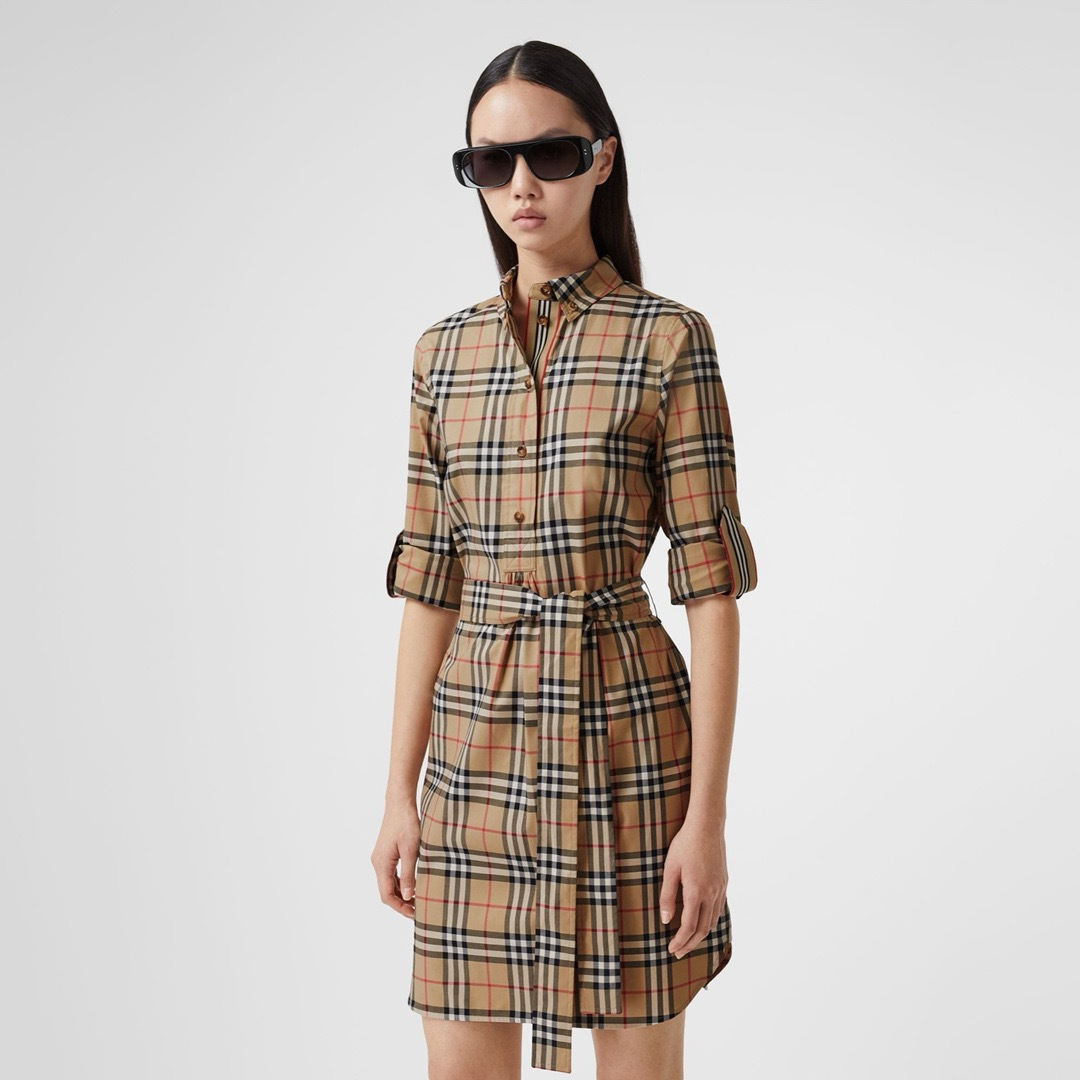 Burberry Clothing Burberry Check Cotton Shirt Dress Women Nylon #394435 View 2 | Nigo Office