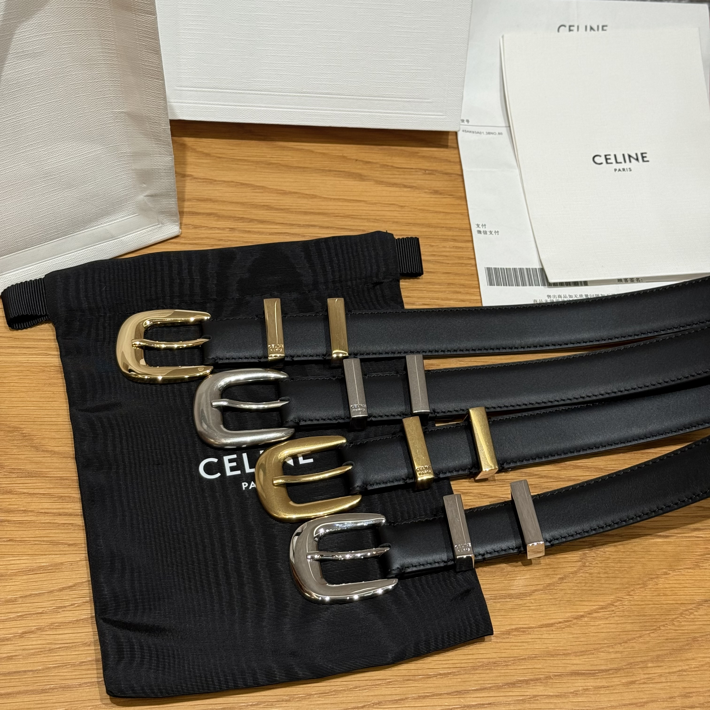 Celine Western Cow Leather Belt 25mm #384220