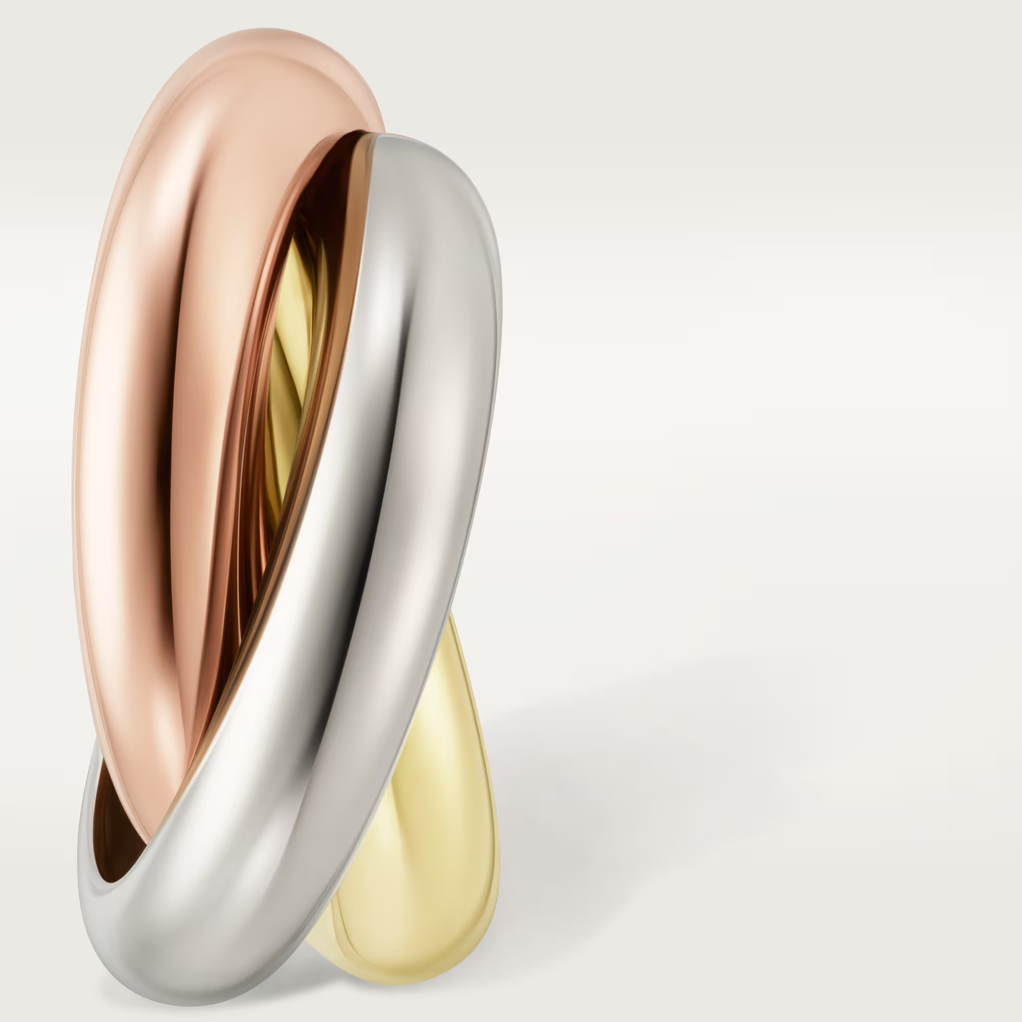 Carty Three Circles Earrings, Three Tone, Classic Model，No Gemstones