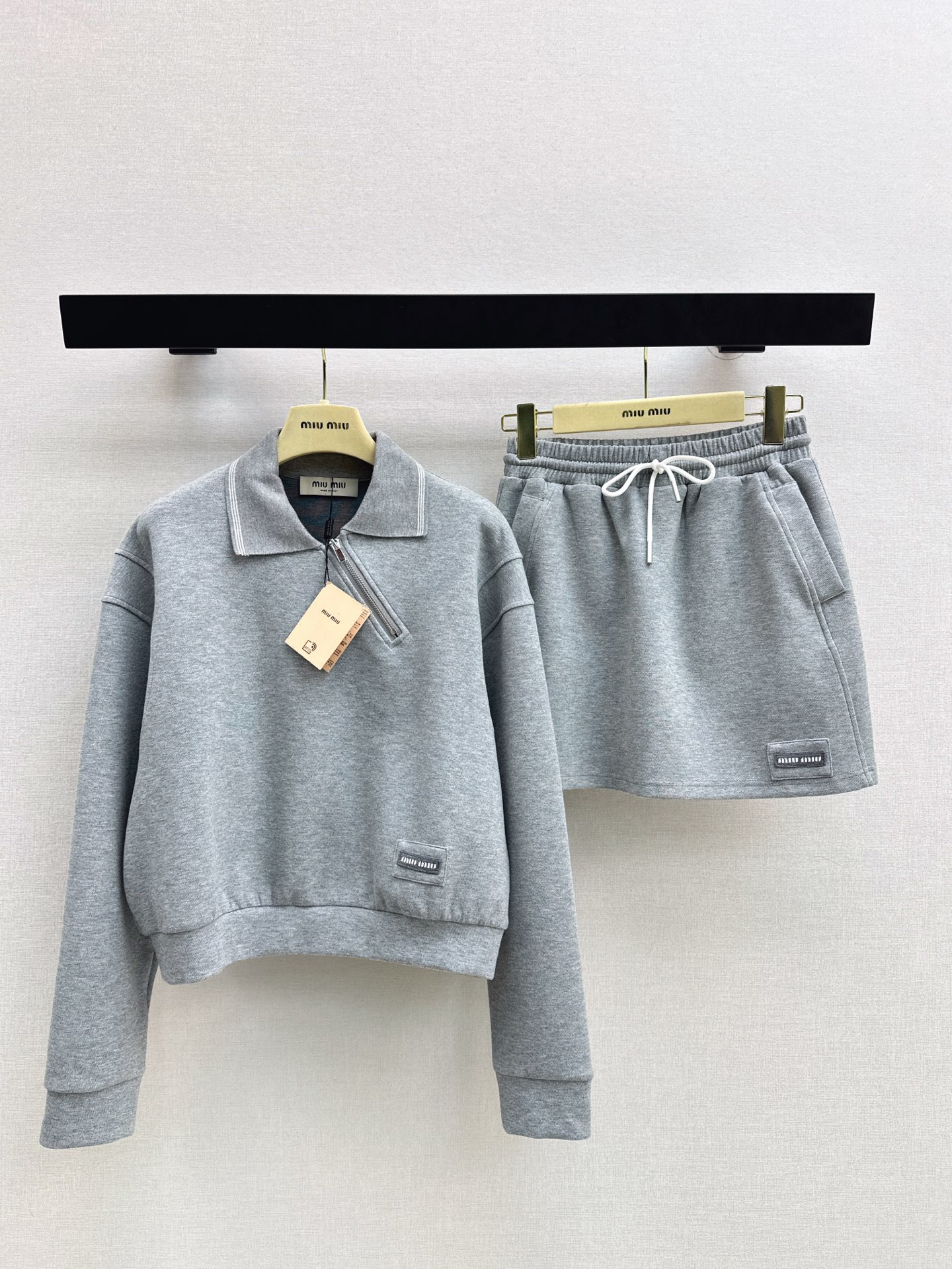 [TOP] Miu Miu Polo + Dress Suit - Grey