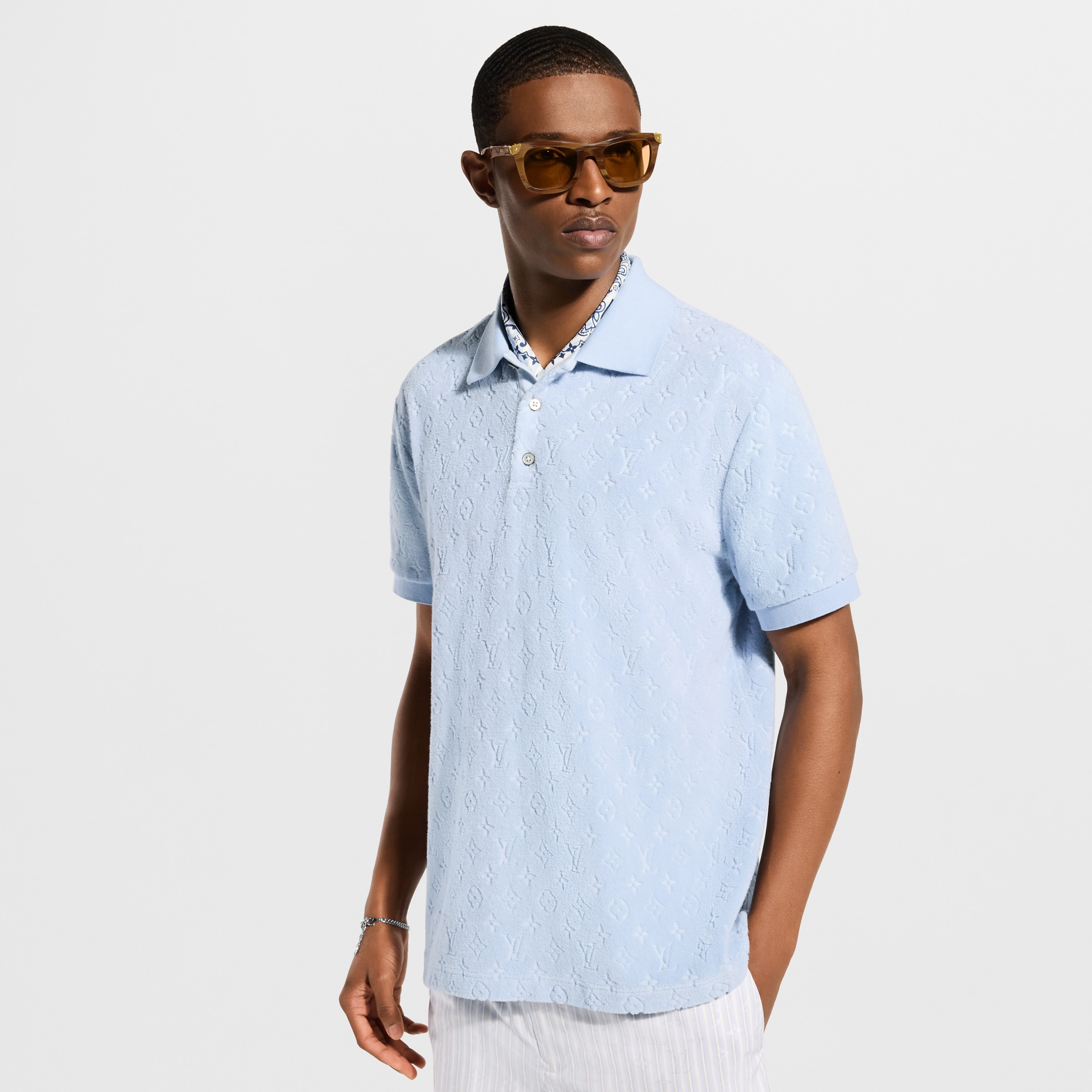 LOUIS VUITTON Monogram French Terry Polo Shirt #383441