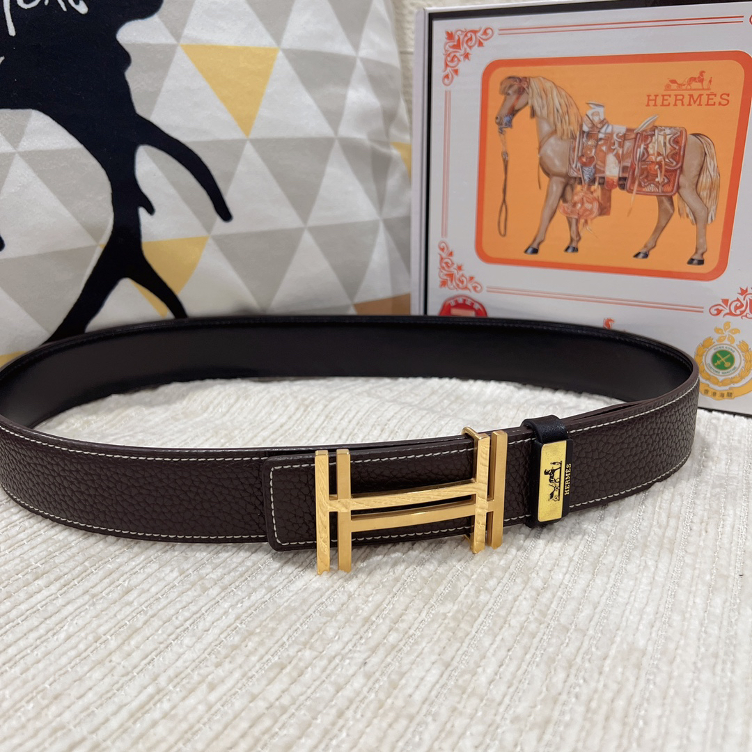 [TOP] HERMES Men's  Belt 3.8cm - Brown - 711 Luxury