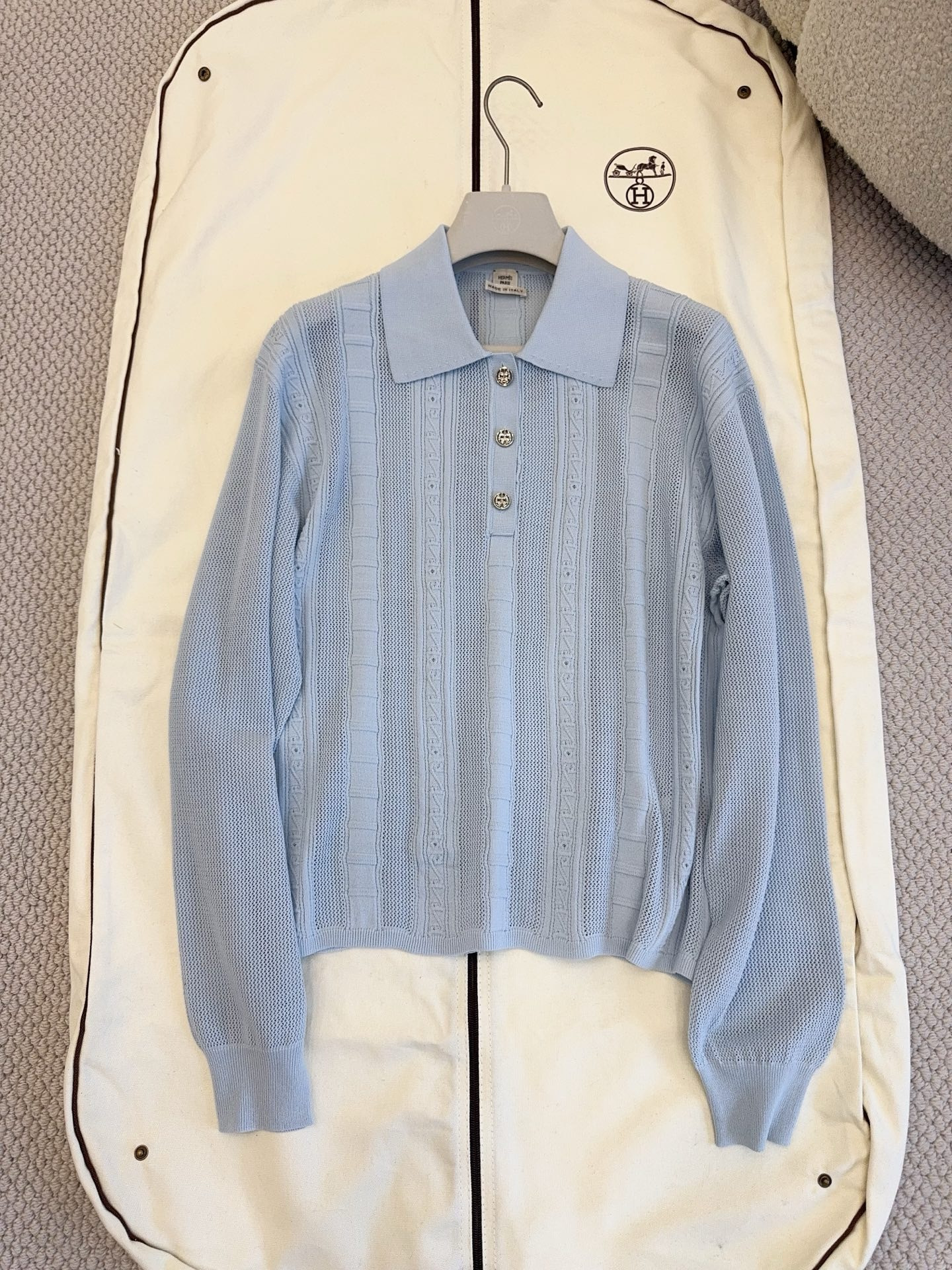 Designer Clothing Hermès Knitted Polo Top #390554 View 2 | Nigo Office