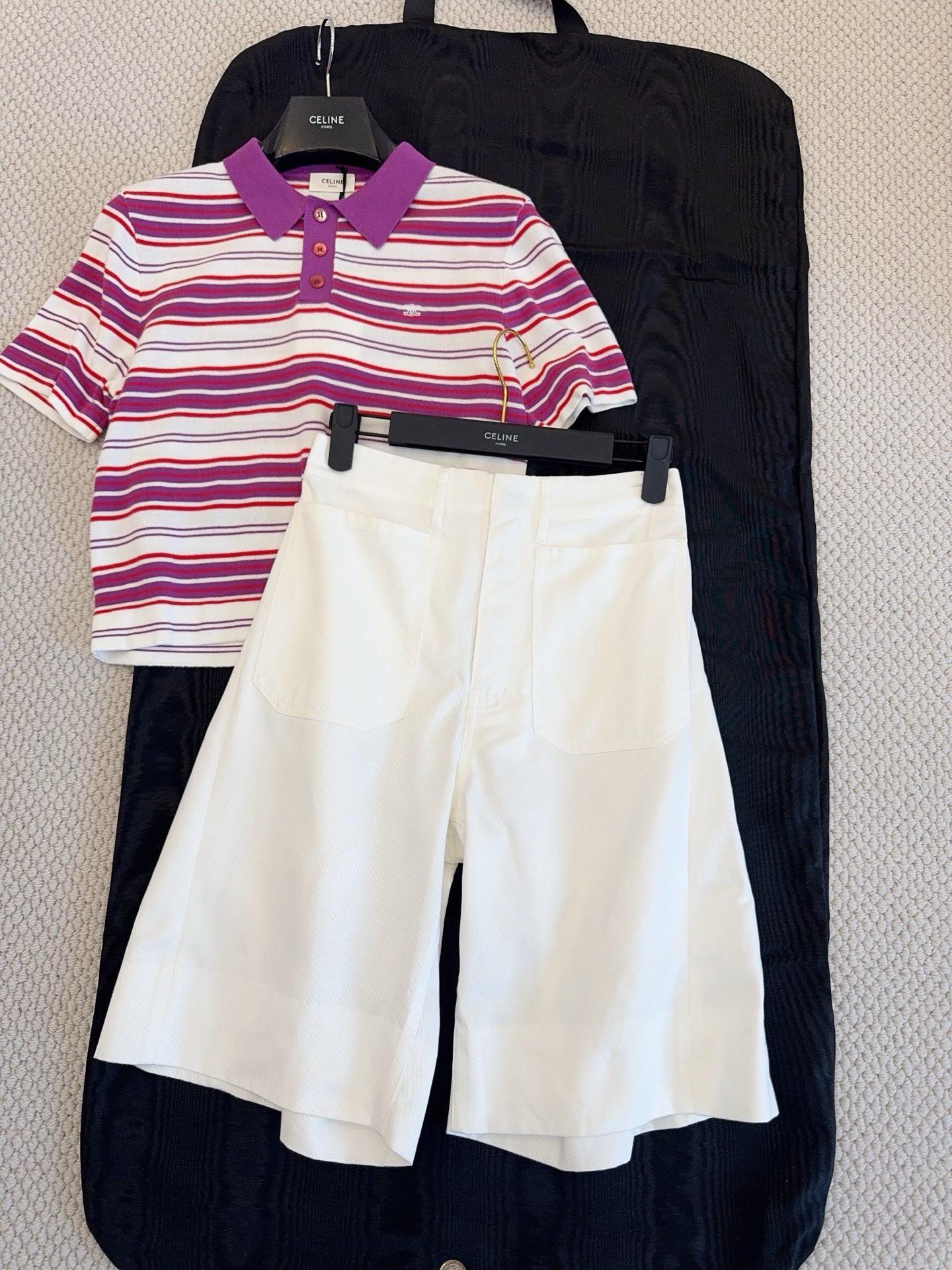 Celine White Cropped Pants #389243
