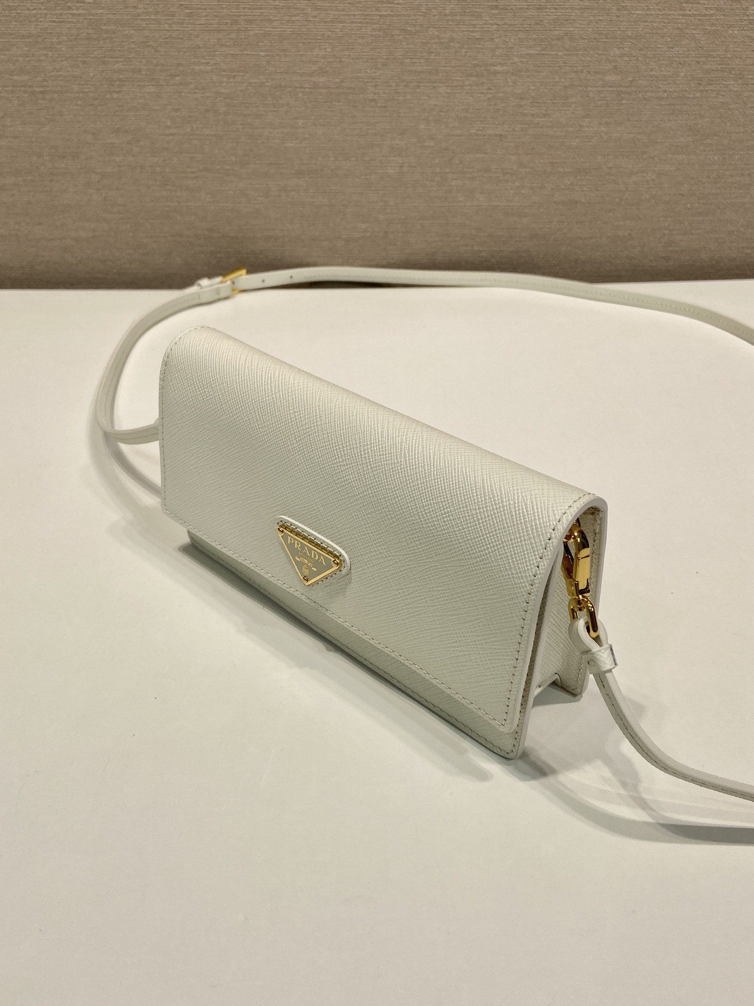 [TOP] PRADA Mini Saffiano Bag 18x9.5x3cm -  Beige - 711 Luxury