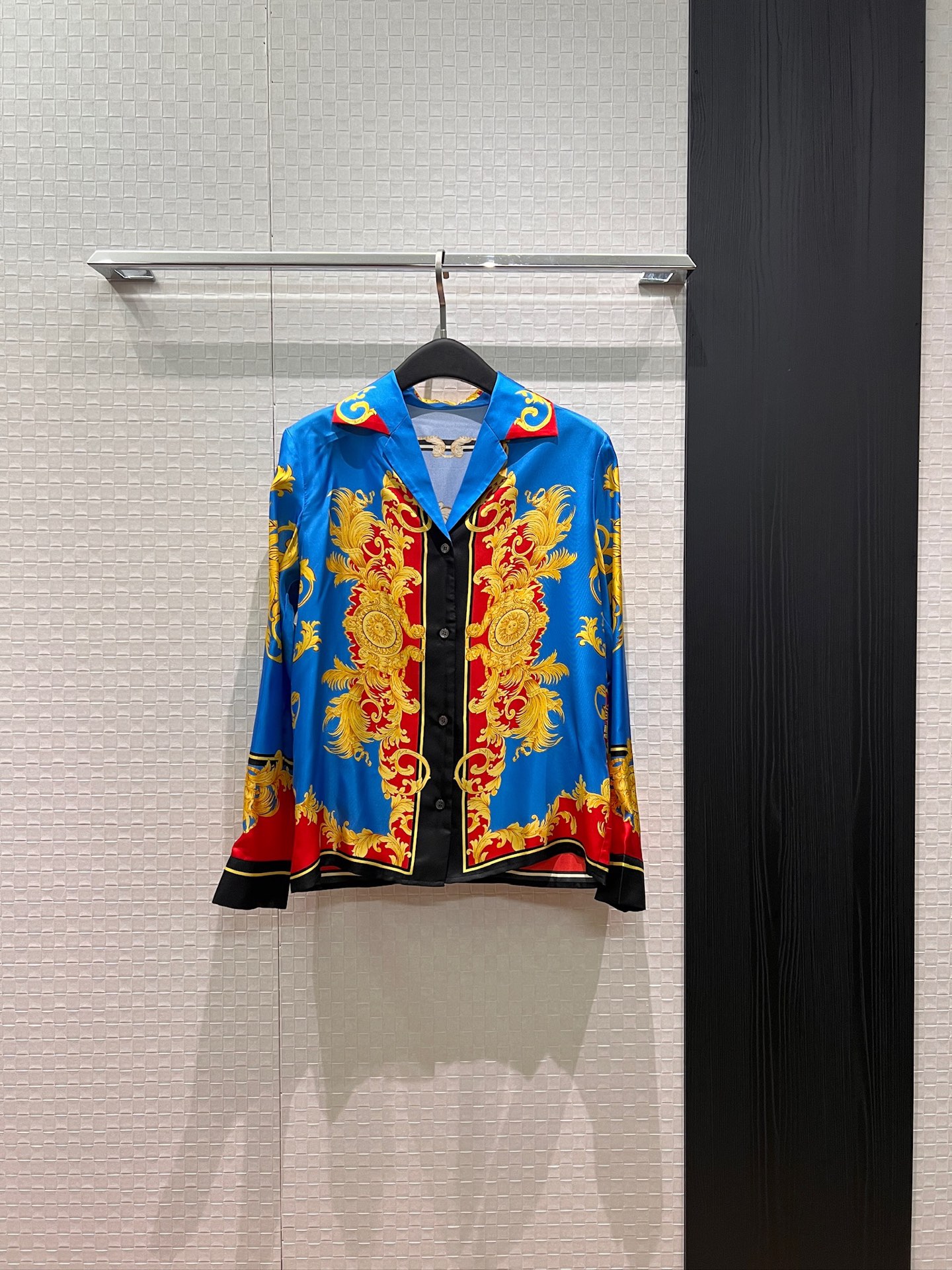 [TOP] VERSACE Silk Twill Shirt - Blue