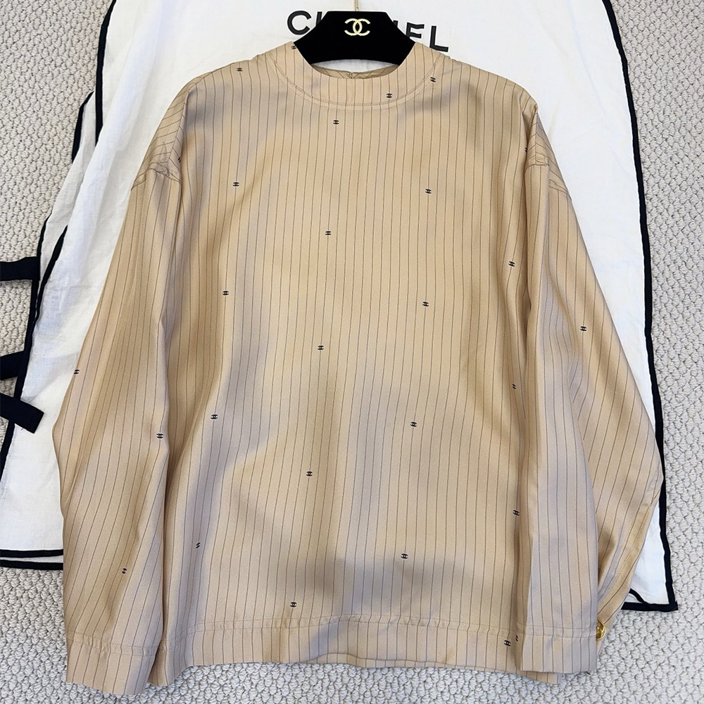 Chanel Champagne Silk Shirt #381585