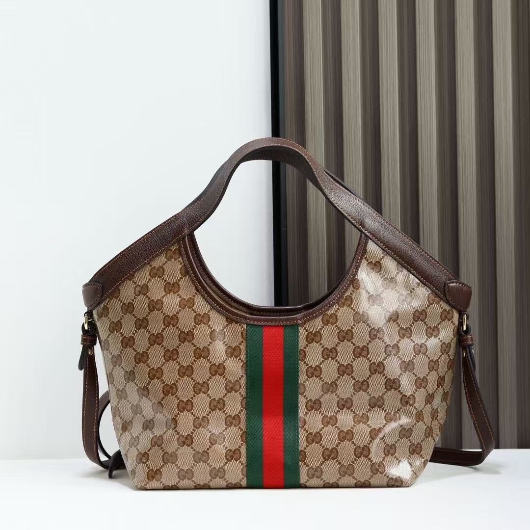 [TOP] GUCCI Giglio Tote Bag 25x20x15cm - Brown - 711 Luxury