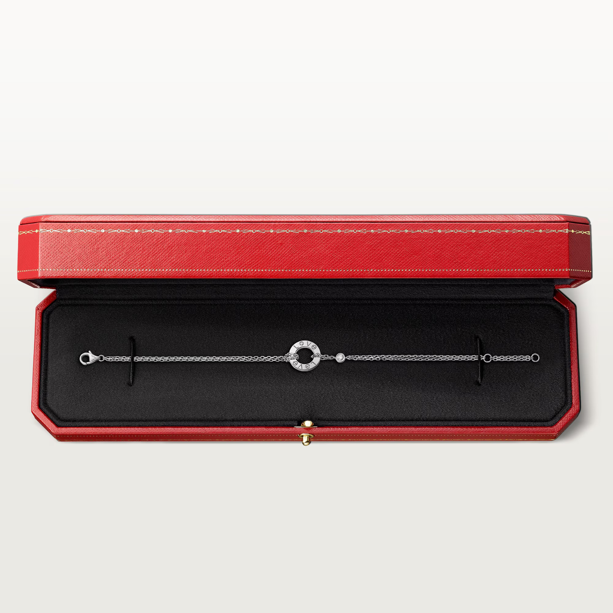 Carty Love Luna Loop Bracelet, White Gold, 2 Moissanite