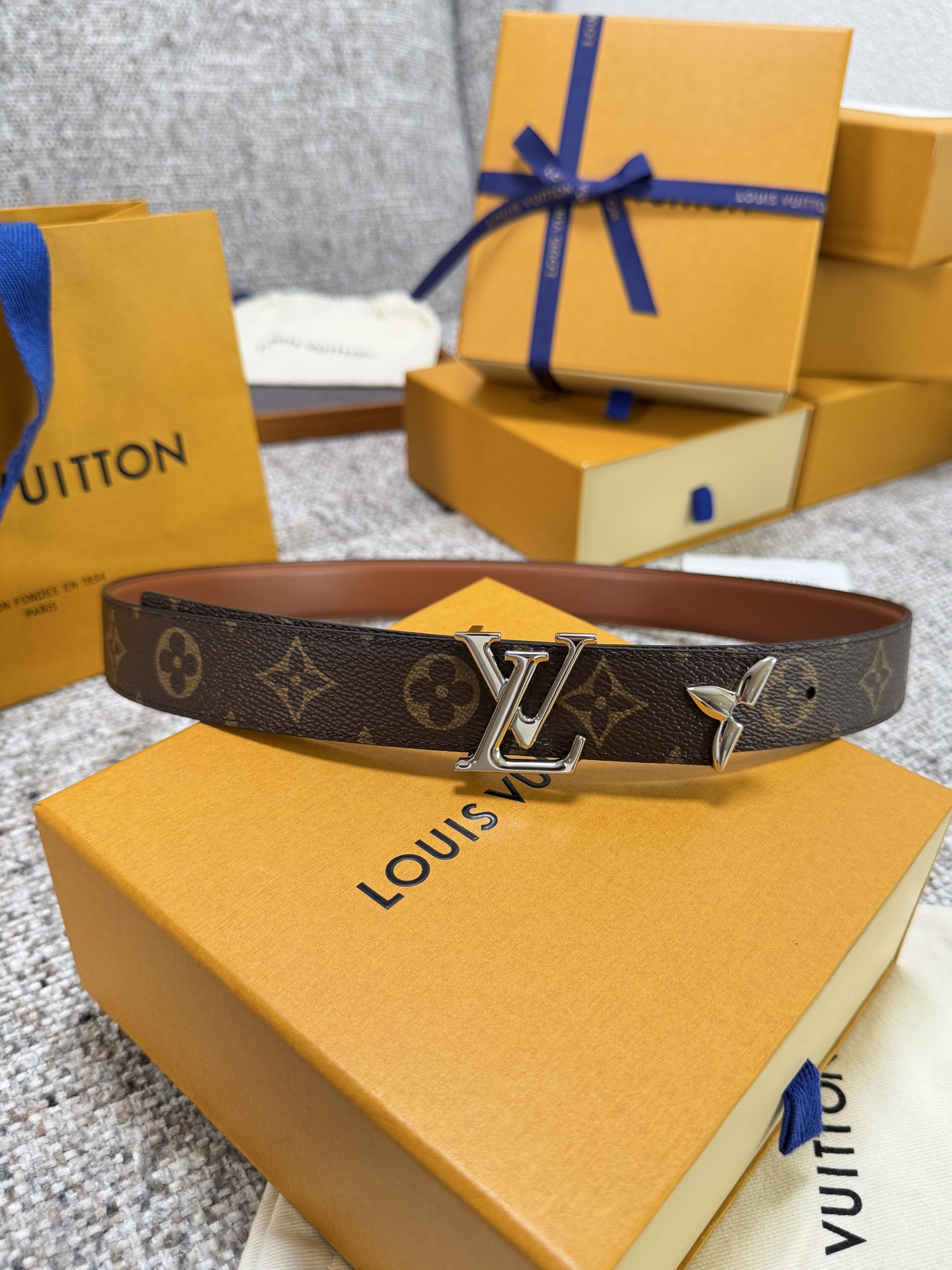 [TOP] Louis Vuitton LV Belt 3 cm - Brown - 711 Luxury