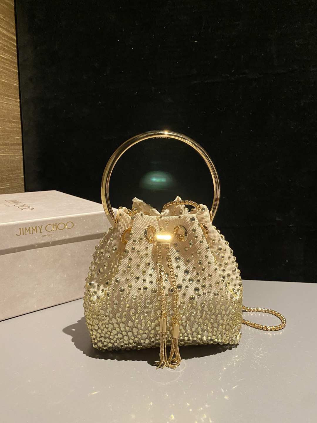 [TOP] JIMMY CHOO Bon Bon VUQ Bag 16*15*9.5CM - Gold - 711 Luxury