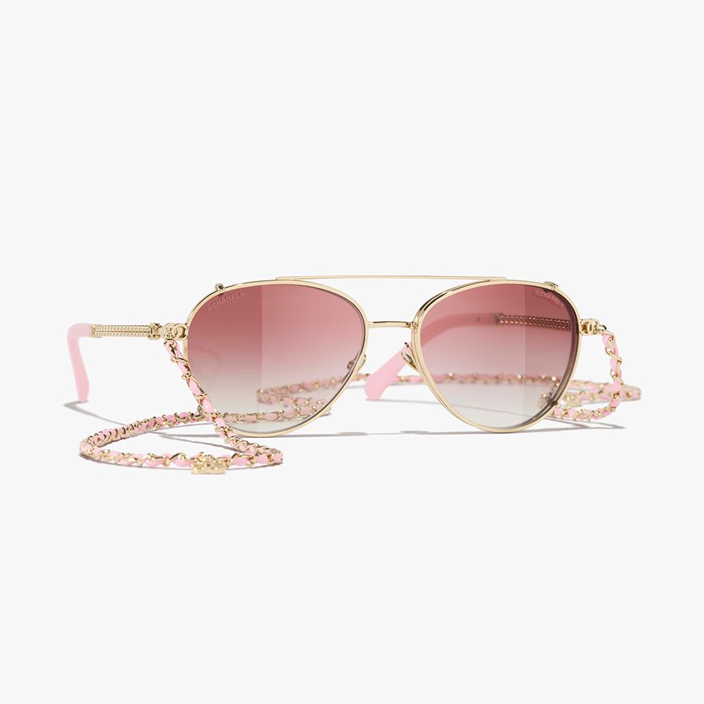 Chanel Sunglasses CHANEL Sunglasses Pilot Sunglasses metal calfskin #393385 | Nigo Office