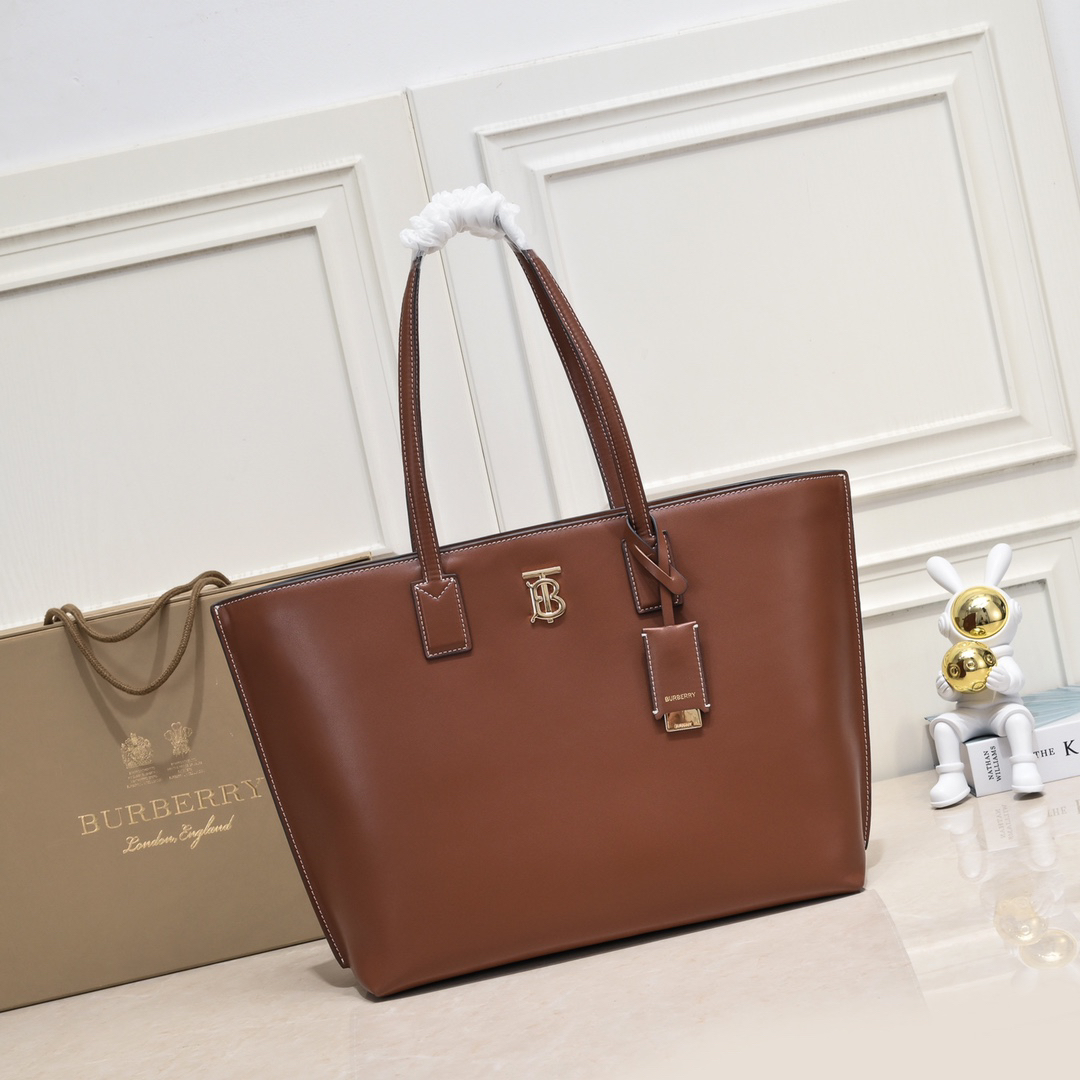 [TOP] BURBERRY Tote Bag Calfskin 34 x 14 x 28cm - Brown - 711 Luxury