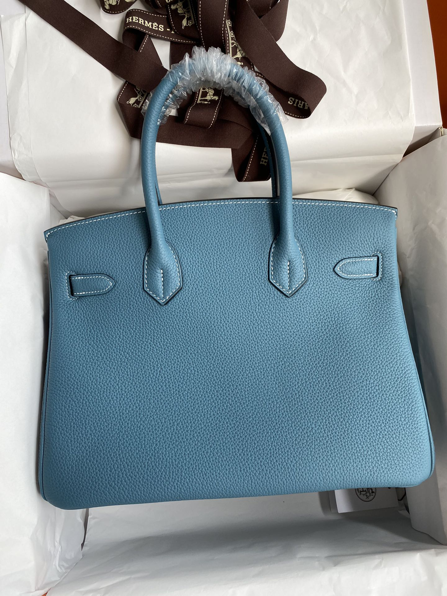 [TOP] HERMES Birkin Togo Leather 30cm - Bleu Jean & SHW - 711 Luxury