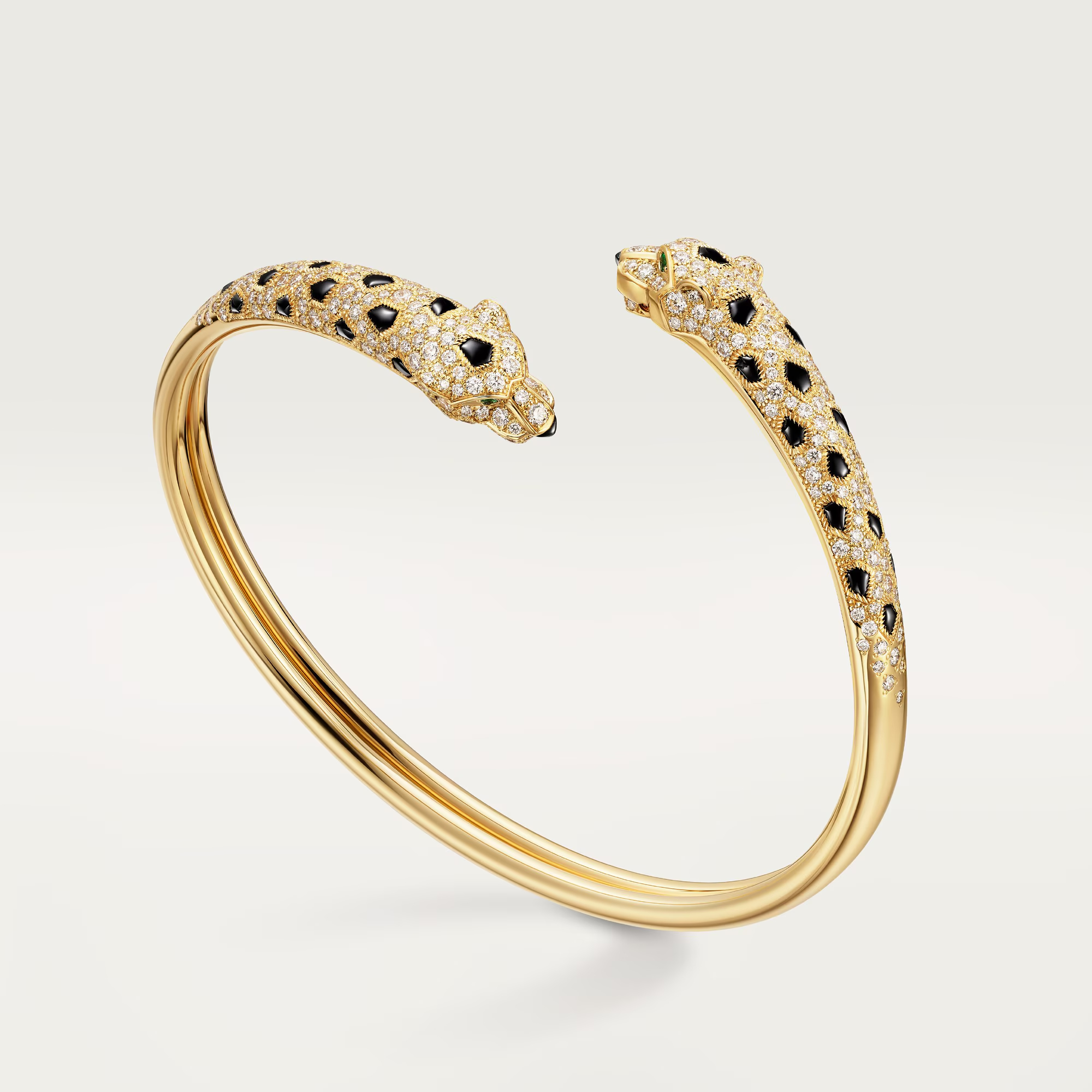 Carty Panther Motif Bracelet, Yellow Gold, Small Model, Half-Paved